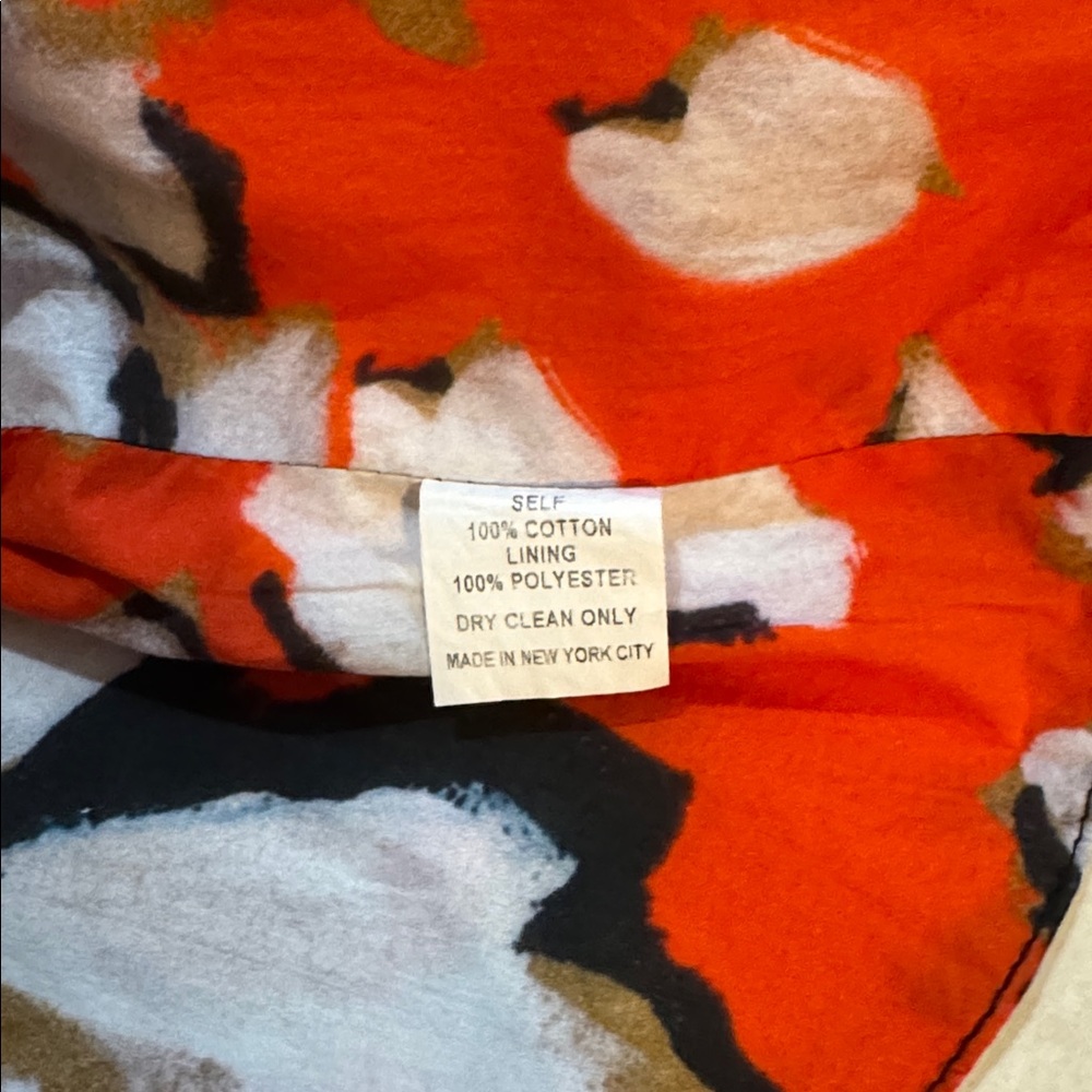 HUNTER BELL Orange White Black Floral Peplum Tank Top - Picture 6 of 6